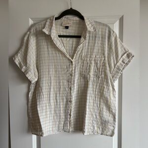 Universal Thread Yellow and White Striped Shirt